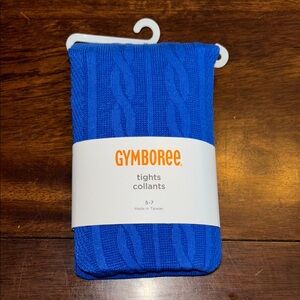 Gymboree color Happy 2013 blue cable tights new 5-7